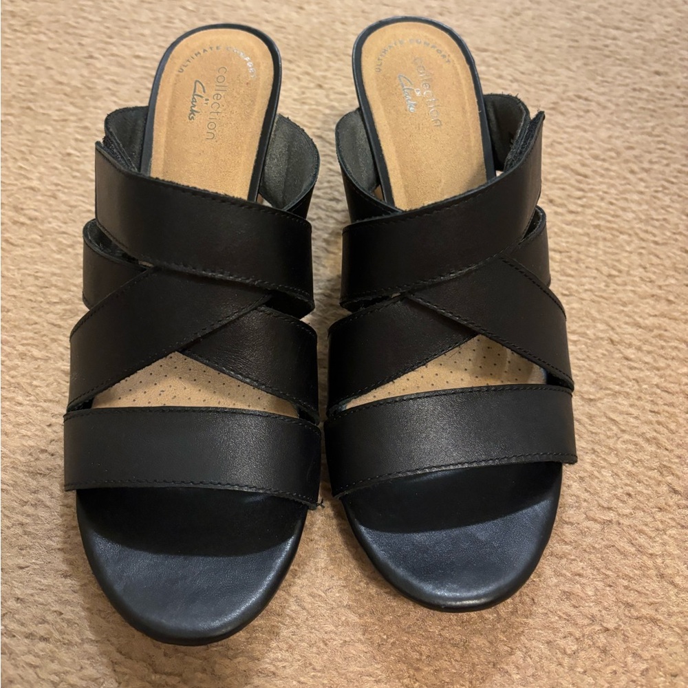 Clark’s black sandals